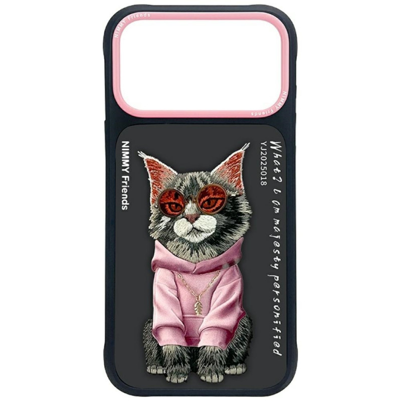 „Nimmy Glasses“ stilingas katino formos dėklas, skirtas „iPhone 17 Pro“ – juodas