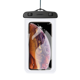 Ugreen LP186 60959 vandeniui atsparus IPX8 dėklas, skirtas 4-6,5" išmaniajam telefonui - juodas ir skaidrus