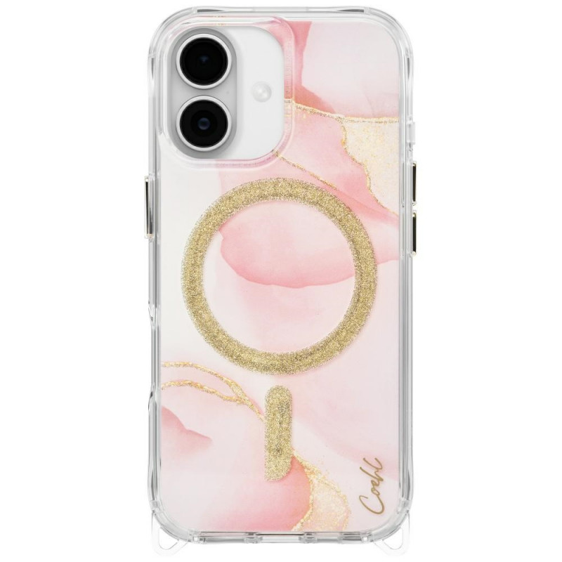 UNIQ Coehl Aeris dėklas, skirtas iPhone 17 su magnetiniu įkrovimu – rožinis