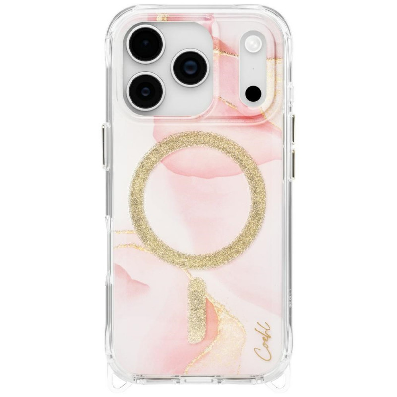 UNIQ Coehl Aeris dėklas, skirtas iPhone 17 Pro, su magnetiniu įkrovimu – rožinis