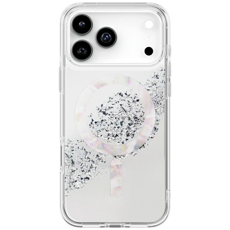 UNIQ „Coehl Crystelle“ dėklas, skirtas „iPhone 17 Pro Max“ su magnetiniu įkrovimu – sidabrinis