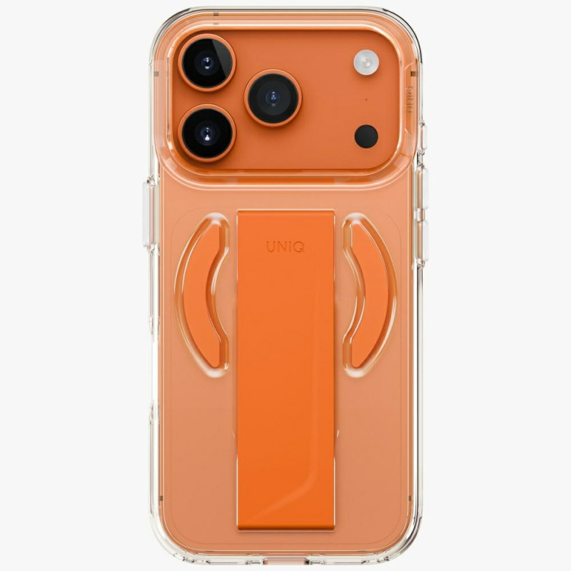 UNIQ „Heldro Air“ dėklas, skirtas „iPhone 17 Pro“ su magnetiniu įkrovimu – oranžinis