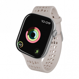 „Decoded“ silikoninis „Ares O“ dirželis, skirtas „Apple Watch 40/ 41/ 42 mm“ – smėlio spalvos