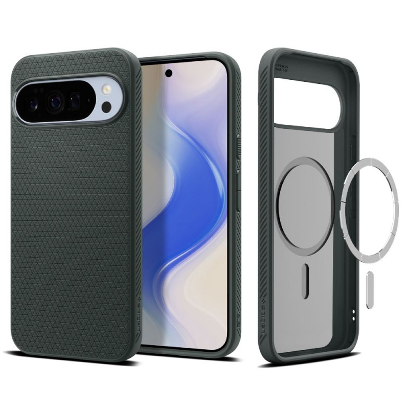 „Spigen Liquid Air Mag MagSafe“ dėklas, skirtas „Google Pixel 10 Pro XL“ – žalias