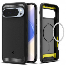 „Spigen Rugged Armor Mag MagSafe“ dėklas, skirtas „Google Pixel 10 Pro XL“ – matinės juodos spalvos