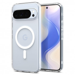 „Spigen Ultra Hybrid Mag MagSafe“ dėklas, skirtas „Google Pixel 10 Pro XL“ – skaidrus ir baltas