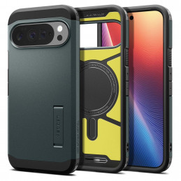 „Spigen Tough Armor Mag MagSafe“ dėklas, skirtas „Google Pixel 10 Pro XL“ – žalias
