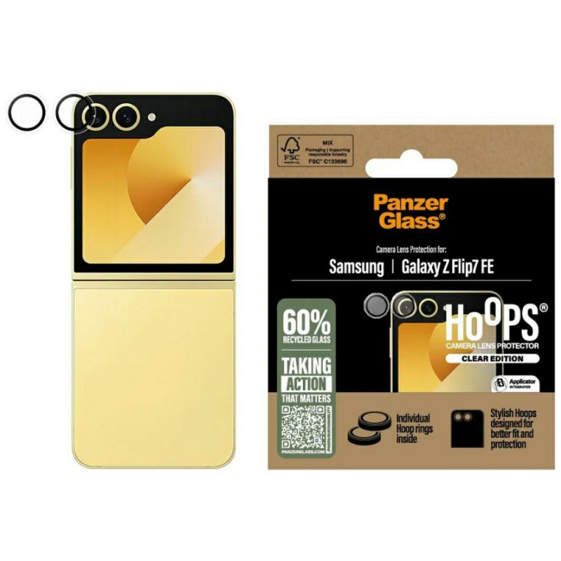 „PanzerGlass Hoops“ grūdinto stiklo ekrano apsauga, skirta „Samsung Galaxy Z Flip7 FE“