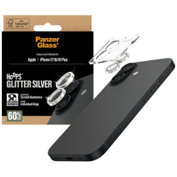 „PanzerGlass Hoops“ blizgučiais grūdinto stiklo ekrano apsauga, skirta „iPhone 17 / 16 / 16 Plus“ – sidabrinė