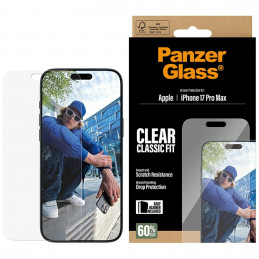 „PanzerGlass Classic Fit EasyAligner“ grūdintas stiklas, skirtas „iPhone 17 Pro Max“
