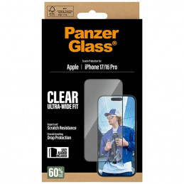 „PanzerGlass“ itin plataus kampo grūdintas stiklas „EasyAligner“, skirtas „iPhone 17 / 16 Pro“