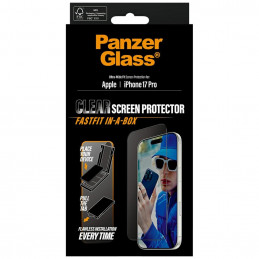 „PanzerGlass“ itin plataus tvirtinimo grūdintas stiklas, skirtas „iPhone 17 Pro“