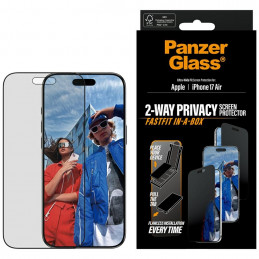 „PanzerGlass“ itin plataus užsegimo „Fastfit“ privatumo stiklas, skirtas „iPhone Air“