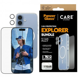 „CARE by PanzerGlass Flagship Explorer 3in1“ dėklas + stiklas + objektyvas, skirtas „iPhone 17“