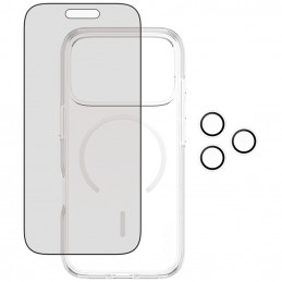 „CARE by PanzerGlass“ flagmaninis „Privacy 3-in-1“ dėklas + privatumo stiklas + objektyvas, skirtas „iPhone 17 Pro“