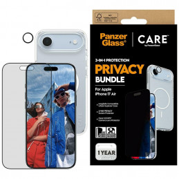 „CARE by PanzerGlass“ flagmaninis „Privacy 3-in-1“ dėklas + privatumo stiklas + objektyvas, skirtas „iPhone Air“