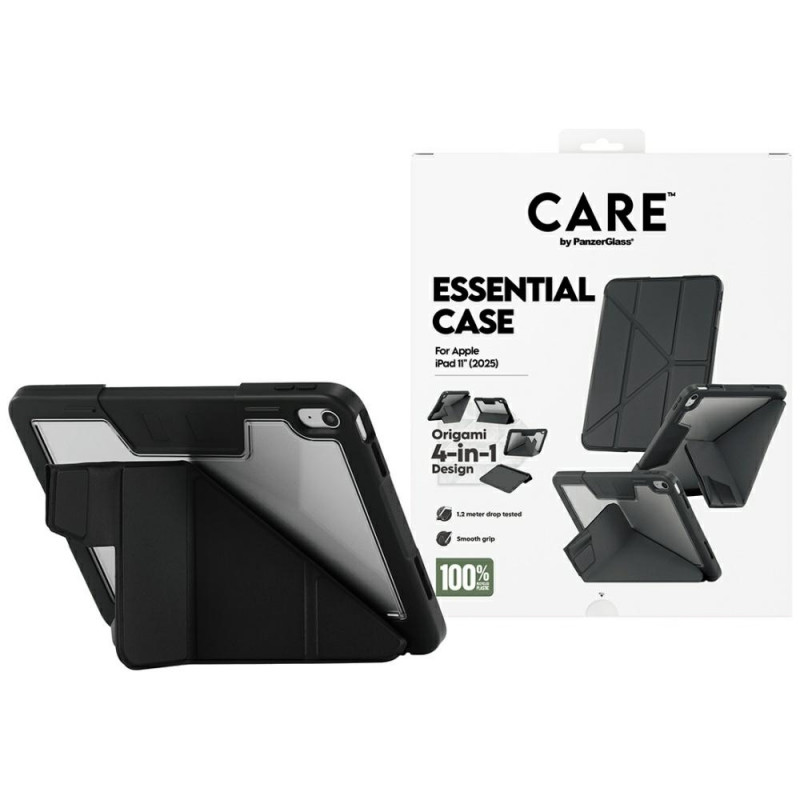 „Care by PanzerGlass“ Y formos sulankstomas dėklas, skirtas „iPad 11" 2025“ (11-osios kartos) – juodas