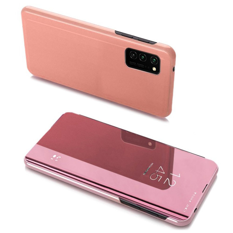Clear View Case atverčiamas dėklas, skirtas Samsung Galaxy A03s (166.5) rožinės spalvos