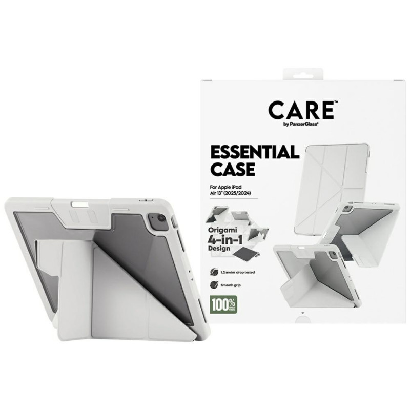 „Care by PanzerGlass“ Y formos sulankstomas dėklas, skirtas „iPad Air 13“ (2024 / 2025) – šviesiai pilkas