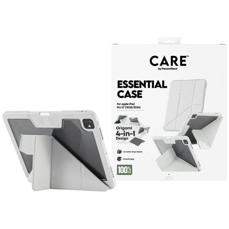 „Care by PanzerGlass“ Y formos sulankstomas dėklas, skirtas „iPad Pro 13“ (2024 / 2025) – šviesiai pilkas