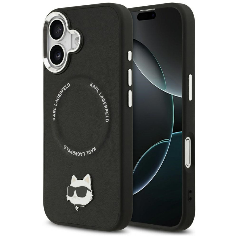 Karl Lagerfeld „Choupette Pin MagSafe“ dėklas, skirtas „iPhone 17“ – juodas