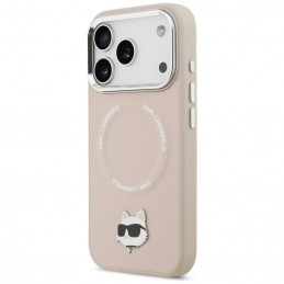 Karl Lagerfeld „Choupette Pin MagSafe“ dėklas, skirtas „iPhone 17 Pro Max“ – rožinis