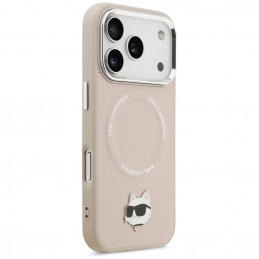 „Karl Lagerfeld Choupette Pin MagSafe“ dėklas, skirtas „iPhone 17 Pro“ – rožinis