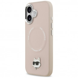 „Karl Lagerfeld Choupette Pin MagSafe“ dėklas, skirtas „iPhone 17“ – rožinis