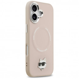 „Karl Lagerfeld Choupette Pin MagSafe“ dėklas, skirtas „iPhone 17“ – rožinis