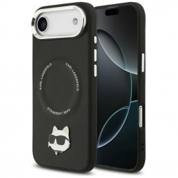 Karl Lagerfeld Choupette Pin MagSafe dėklas, skirtas iPhone Air, juodas