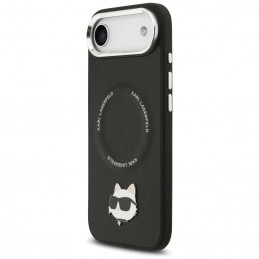 Karl Lagerfeld Choupette Pin MagSafe dėklas, skirtas iPhone Air, juodas