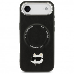 Karl Lagerfeld Choupette Pin MagSafe dėklas, skirtas iPhone Air, juodas