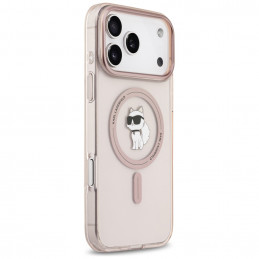 „Karl Lagerfeld IML Choupette MagSafe“ dėklas, skirtas „iPhone 17 Pro Max“ – rožinis