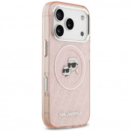 „Karl Lagerfeld IML“ blizgučiais ir „Karl & Choupette Heads“ logotipu aprūpintas „MagSafe“ dėklas, skirtas „iPhone 17 Pr...