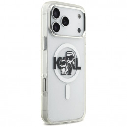 „Karl Lagerfeld IML“ blizgučių ir „Karl & Choupette“ eskizo logotipo „MagSafe“ dėklas, skirtas „iPhone 17 Pro Max“ – ska...