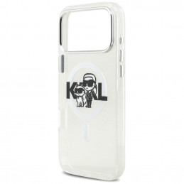 „Karl Lagerfeld IML“ blizgučių ir „Karl & Choupette“ eskizo logotipo „MagSafe“ dėklas, skirtas „iPhone 17 Pro Max“ – ska...