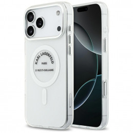 „Karl Lagerfeld IML Karl RSG Logo MagSafe“ dėklas, skirtas „iPhone 17 Pro Max“ – permatomas