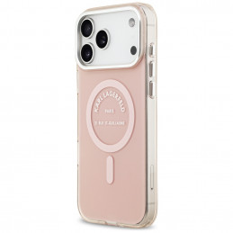 „Karl Lagerfeld IML Karl RSG Logo MagSafe“ dėklas, skirtas „iPhone 17 Pro Max“ – rožinis