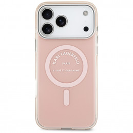 „Karl Lagerfeld IML Karl RSG Logo MagSafe“ dėklas, skirtas „iPhone 17 Pro Max“ – rožinis