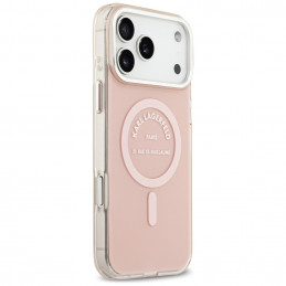 „Karl Lagerfeld IML Karl RSG Logo MagSafe“ dėklas, skirtas „iPhone 17 Pro Max“ – rožinis