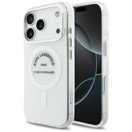 „Karl Lagerfeld IML Karl RSG Logo MagSafe“ dėklas, skirtas „iPhone 17 Pro“ – permatomas