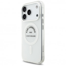 „Karl Lagerfeld IML Karl RSG Logo MagSafe“ dėklas, skirtas „iPhone 17 Pro“ – permatomas