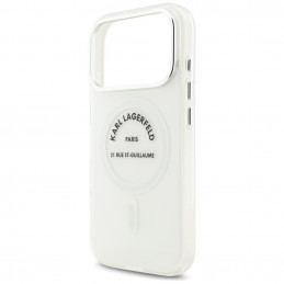 „Karl Lagerfeld IML Karl RSG Logo MagSafe“ dėklas, skirtas „iPhone 17 Pro“ – permatomas