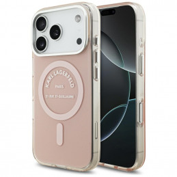 „Karl Lagerfeld IML Karl RSG Logo MagSafe“ dėklas, skirtas „iPhone 17 Pro“ – rožinis