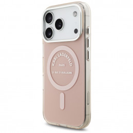 „Karl Lagerfeld IML Karl RSG Logo MagSafe“ dėklas, skirtas „iPhone 17 Pro“ – rožinis