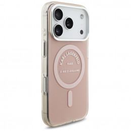 „Karl Lagerfeld IML Karl RSG Logo MagSafe“ dėklas, skirtas „iPhone 17 Pro“ – rožinis