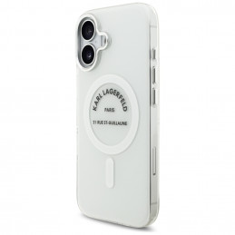 „Karl Lagerfeld IML Karl RSG Logo MagSafe“ dėklas, skirtas „iPhone 17“ – permatomas