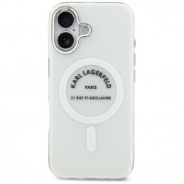 „Karl Lagerfeld IML Karl RSG Logo MagSafe“ dėklas, skirtas „iPhone 17“ – permatomas