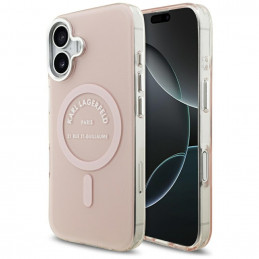 „Karl Lagerfeld IML Karl RSG Logo MagSafe“ dėklas, skirtas „iPhone 17“ – rožinis