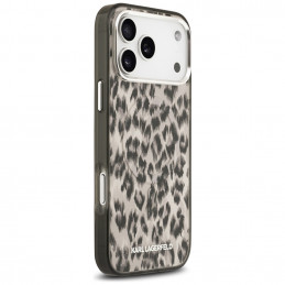 „Karl Lagerfeld IML“ leopardo rašto „MagSafe“ dėklas, skirtas „iPhone 17 Pro Max“ – rudas
